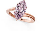 Rose gold Fancy Pink Marquise  Cut Solitaire Twist Band Ring with Four-Prong Setting_24