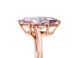 Rose gold Fancy Pink Marquise  Cut Solitaire Twist Band Ring with Four-Prong Setting_28