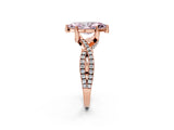 Rose gold Fancy Pink Marquise Cut Solitaire Twist Pave Diamond Engagement Ring with Prong Setting_2