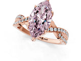 Rose gold Fancy Pink Marquise Cut Solitaire Twist Pave Diamond Engagement Ring with Prong Setting_37
