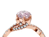 Rose gold Fancy Pink Marquise Cut Solitaire Twist Pave Diamond Engagement Ring with Prong Setting_4
