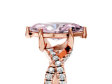 Rose gold Fancy Pink Marquise Cut Solitaire Twist Pave Diamond Engagement Ring with Prong Setting_41