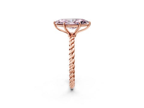 Rose gold Fancy Pink Marquise Cut Solitaire Twisted Band 4-Prong Ring_2