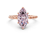 Rose gold Fancy Pink Marquise  Cut Solitaire Twisted Band with Four-Prong Setting_66