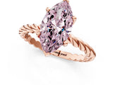 Rose gold Fancy Pink Marquise  Cut Solitaire Twisted Band with Four-Prong Setting_67