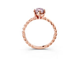 Rose gold Fancy Pink Marquise  Cut Solitaire Twisted Band with Four-Prong Setting_69