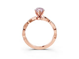 Rose gold Fancy Pink Marquise Cut Solitaire Twisted Pave Band with Four-Prong Setting_6