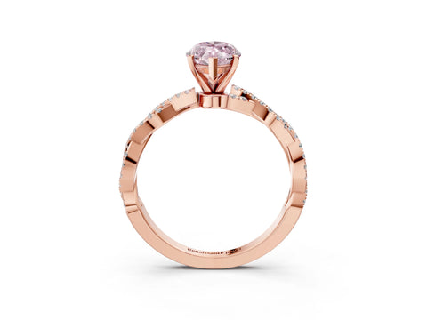 Rose gold Fancy Pink Marquise Cut Solitaire Twisted Pave Band with Four-Prong Setting_6