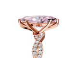 Rose gold Fancy Pink Marquise Cut Solitaire Twisted Pave Band with Four-Prong Setting_8