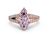 Rose gold Fancy Pink Marquise  Cut Split Shank Pave Diamond Engagement Ring with Four-Prong Setting_24