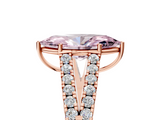 Rose gold Fancy Pink Marquise  Cut Split Shank Pave Diamond Engagement Ring with Four-Prong Setting_29
