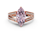Rose gold Fancy Pink Marquise  Cut Split Shank Pave Diamond Ring with Four-Prong Setting_41