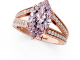 Rose gold Fancy Pink Marquise  Cut Split Shank Pave Diamond Ring with Four-Prong Setting_42