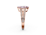 Rose gold Fancy Pink Marquise  Cut Split Shank Pave Diamond Ring with Four-Prong Setting_43