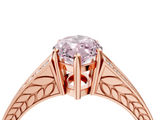 Rose gold Fancy Pink Marquise  Cut Split Shank Pave Diamond Ring with Four-Prong Setting_45
