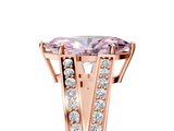 Rose gold Fancy Pink Marquise  Cut Split Shank Pave Diamond Ring with Four-Prong Setting_46