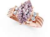 Rose gold Fancy Pink Marquise  Cut Three-Stone Channel Set Ring with Bar Prongs_65