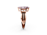 Rose gold Fancy Pink Marquise  Cut Three-Stone Channel Set Ring with Bar Prongs_66