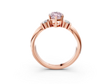 Rose gold Fancy Pink Marquise  Cut Three-Stone Channel Set Ring with Bar Prongs_67