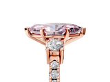 Rose gold Fancy Pink Marquise  Cut Three-Stone Diamond Pavé Band with Prong Setting_22