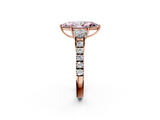 Rose gold Fancy Pink Marquise  Cut Three-Stone Diamond Pave Band with Prong Setting_39