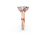 Rose gold Fancy Pink Marquise Cut Three-Stone Diamond Ring with Prong Setting on a Classic Band_14