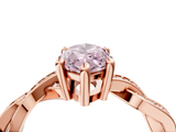 Rose gold Fancy Pink Marquise  Cut Twisted Pavé Band Solitaire Ring with Four-Prong Setting_59
