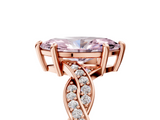 Rose gold Fancy Pink Marquise  Cut Twisted Pavé Band Solitaire Ring with Four-Prong Setting_60