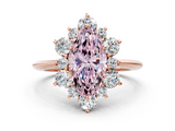 Rose gold Fancy Pink Marquise  Diamond Cluster Halo Ring with Solitaire Band and Four-Prong Setting_20
