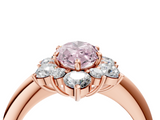 Rose gold Fancy Pink Marquise  Diamond Cluster Halo Ring with Solitaire Band and Four-Prong Setting_24