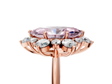 Rose gold Fancy Pink Marquise  Diamond Cluster Halo Ring with Solitaire Band and Four-Prong Setting_25