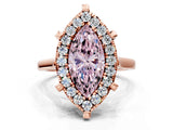 Rose gold Fancy Pink Marquise  Diamond Cluster Halo Solitaire with Four-Prong Setting_77