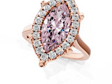 Rose gold Fancy Pink Marquise  Diamond Cluster Halo Solitaire with Four-Prong Setting_78