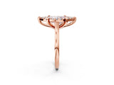 Rose gold Fancy Pink Marquise  Diamond Cluster Halo Solitaire with Four-Prong Setting_79