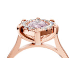 Rose gold Fancy Pink Marquise  Diamond Cluster Halo Solitaire with Four-Prong Setting_81
