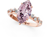 Rose gold Fancy Pink Marquise  Diamond Cluster Prong-Set Solitaire Ring_61