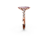Rose gold Fancy Pink Marquise  Diamond Cluster Prong-Set Solitaire Ring_62