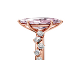 Rose gold Fancy Pink Marquise  Diamond Cluster Prong-Set Solitaire Ring_65