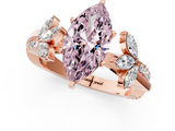 Rose gold Fancy Pink Marquise  Diamond Floral Vine Solitaire Engagement Ring_4
