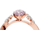 Rose gold Fancy Pink Marquise  Diamond Floral Vine Solitaire Engagement Ring_7