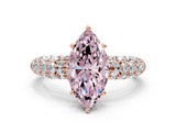 Rose gold Fancy Pink Marquise  Diamond Pavé Band Solitaire Ring with Four-Prong Setting_50