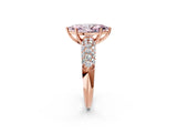 Rose gold Fancy Pink Marquise  Diamond Pavé Band Solitaire Ring with Four-Prong Setting_52