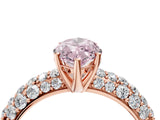 Rose gold Fancy Pink Marquise  Diamond Pavé Band Solitaire Ring with Four-Prong Setting_54