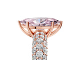 Rose gold Fancy Pink Marquise  Diamond Pavé Band Solitaire Ring with Four-Prong Setting_55