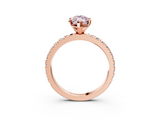 Rose gold Fancy Pink Marquise  Diamond Pavé Band Solitaire with Four-Prong Setting_187