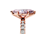 Rose gold Fancy Pink Marquise  Diamond Pavé Band Solitaire with Four-Prong Setting_189
