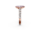 Rose gold Fancy Pink Marquise  Diamond Pavé Band Solitaire with Four-Prong Setting_5