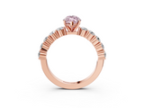 Rose gold Fancy Pink Marquise  Diamond Pavé Band Solitaire with Four-Prong Setting_6