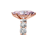 Rose gold Fancy Pink Marquise  Diamond Pavé Band Solitaire with Four-Prong Setting_8