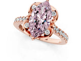 Rose gold Fancy Pink Marquise  Diamond Pave Band with Floral Prong Setting_28